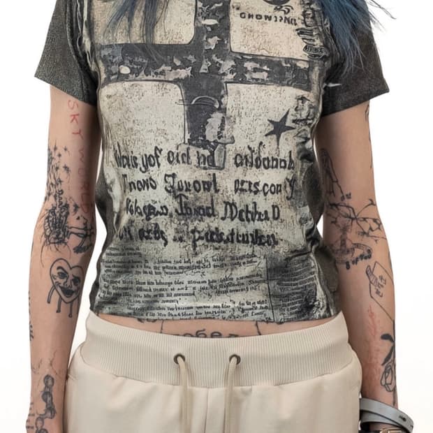 도그마엑스 TROMPE L'OEIL RUGGED CROP SHORT SL