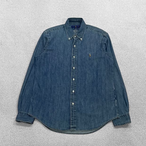 폴로 랄프로렌 포니 로고 클래식핏 샴브레이 데님 셔츠
