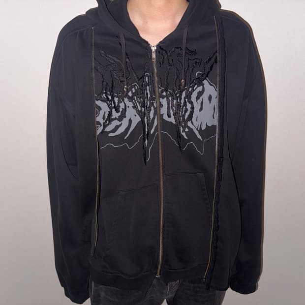 costperkilo graffiti double zip hoodie x