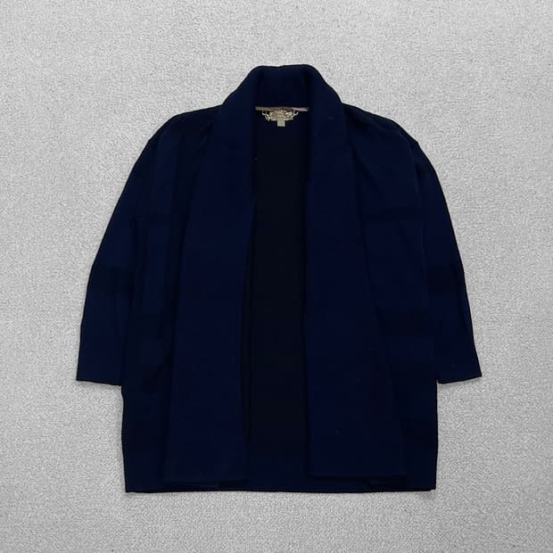 버버리 Burberry 숄 실키 로브 가디건 네이비