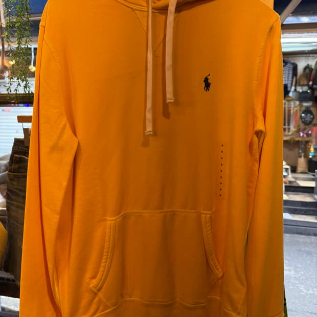 폴로 랄프로렌 네이비포니 옐로우 피그먼트 후드티