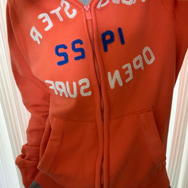 홀리스터 주황색 후드집업 L