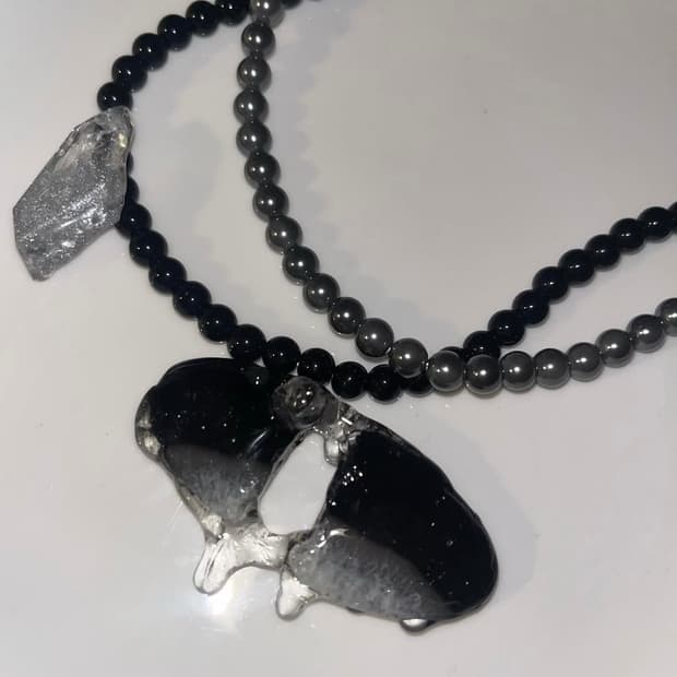 Black soap necklace