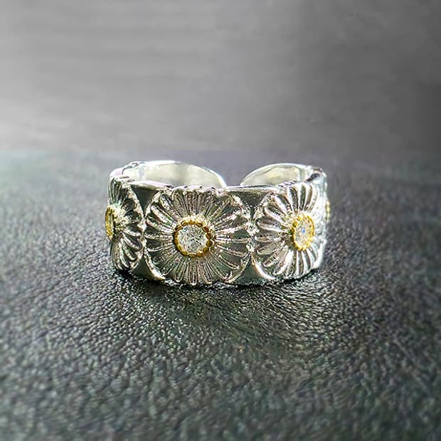 gd 꽃 데이지 실버 남자 엔틱 빈티지 명품 플라워 지디 반지