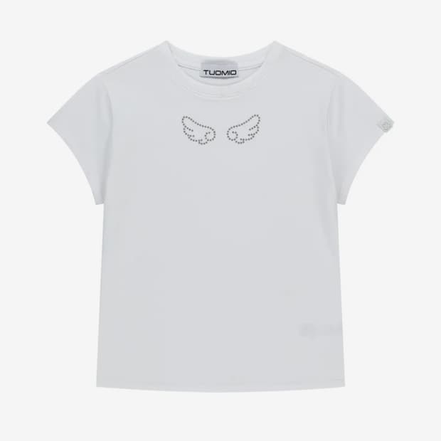 ANGEL STUD BABY T-SHIRT [WHITE]