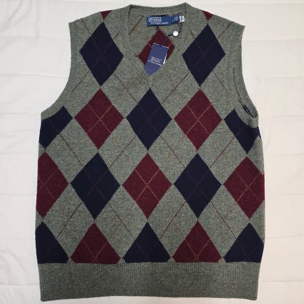 폴로 랄프로렌 아가일 니트 베스트 L