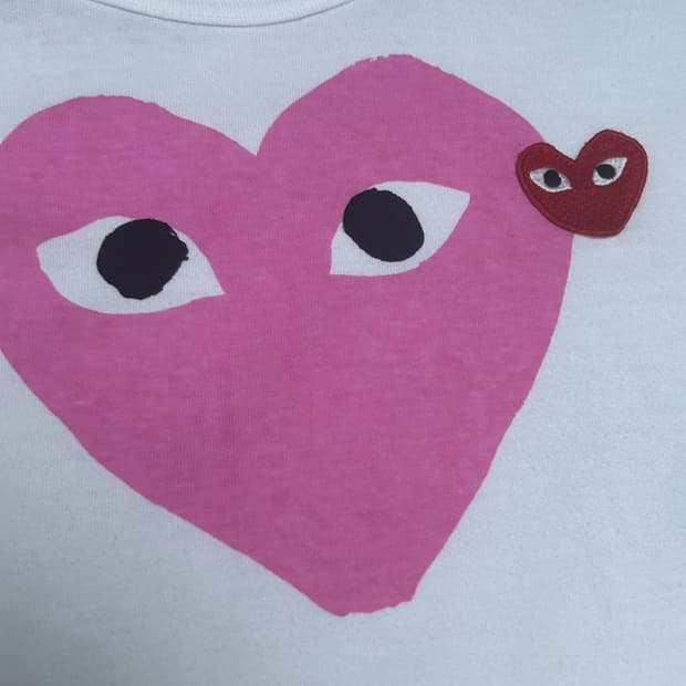꼼데가르송 반팔 캔디하트/더블하트