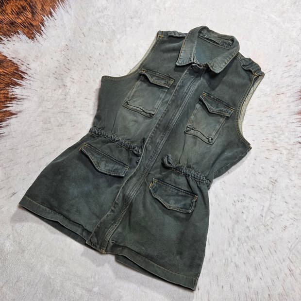 빈티지 투포켓 데님 베스트