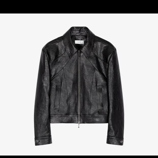 [2] 웨이비니스 25fw 프레임 크롭 레더 자켓