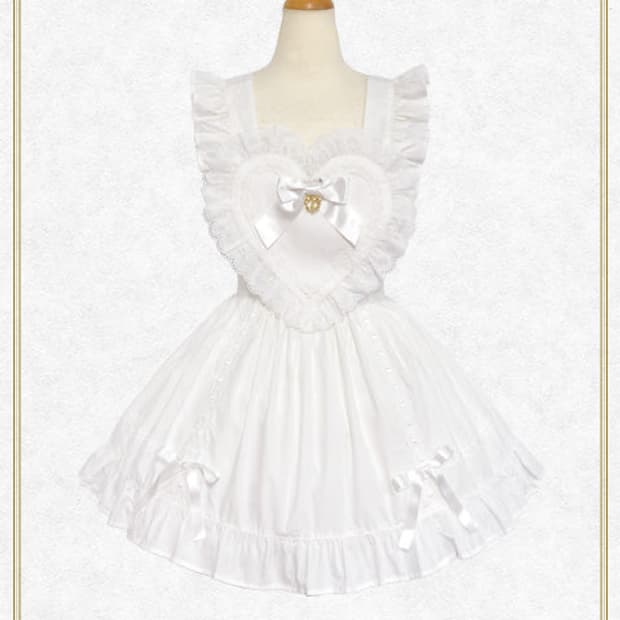 베이비더스타즈샤인브라이트 화이트 하트 에이프런 로리타