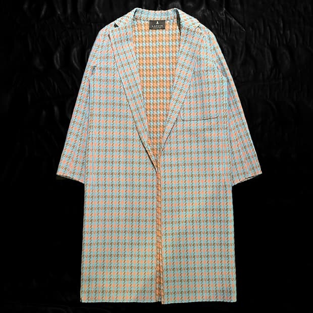 랑방 하운드투스 체크 롱코트