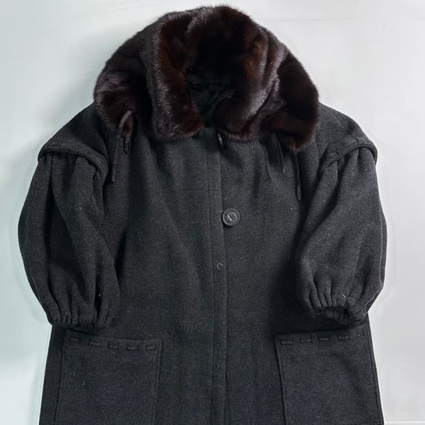 90s 펜디시메 (펜디) 밍크 울 하프 코트