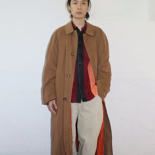 에르메스 80s 래글런 싱글 트렌치 코트