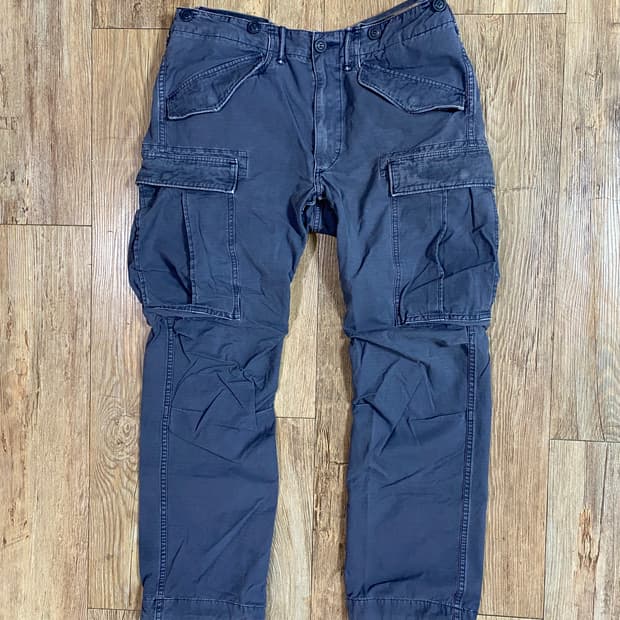 더블알엘 서플라이 가먼트 다잉 립스탑 밀리터리 카고팬츠 네이비 31X30