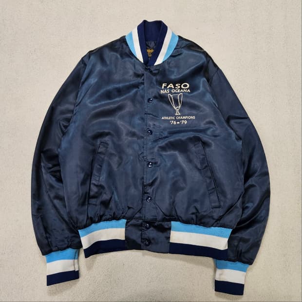 70s 스윙스터 사틴 봄버 자켓 L