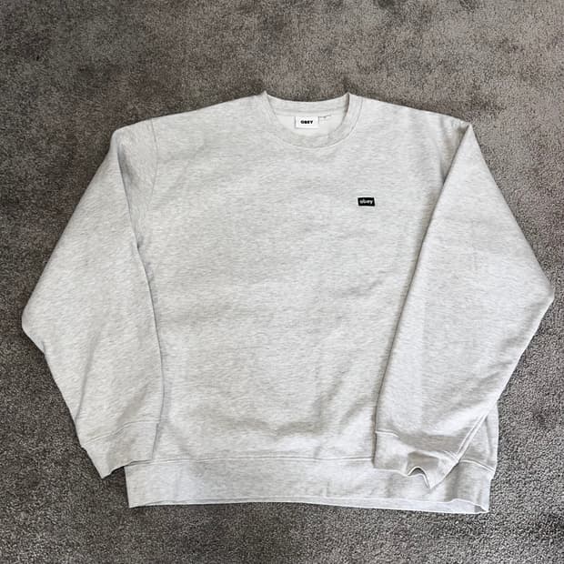 오베이 미니 로고 크루넥 백멜란지 스웻셔츠XL