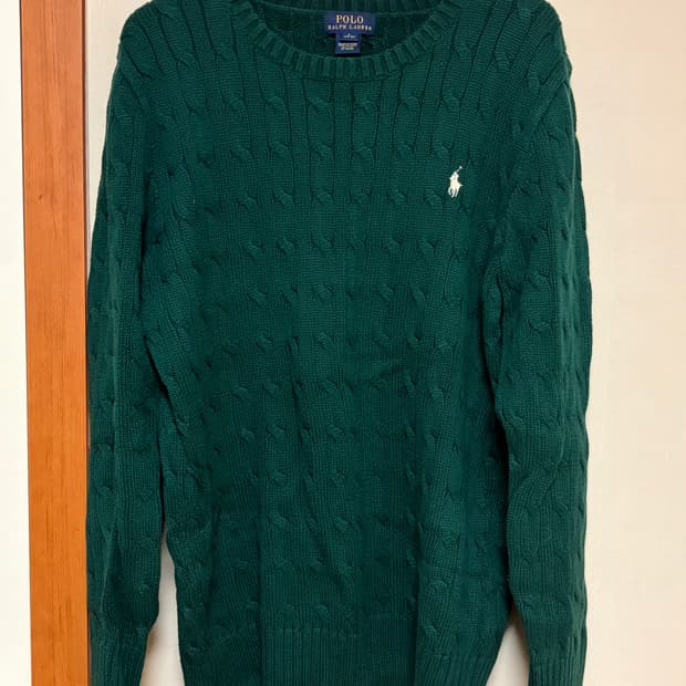폴로 꽈베기 니트 초록