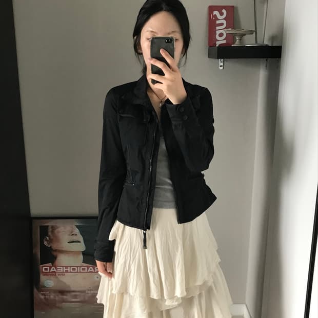 룰루레몬 블랙 라이딩 페플럼 자켓