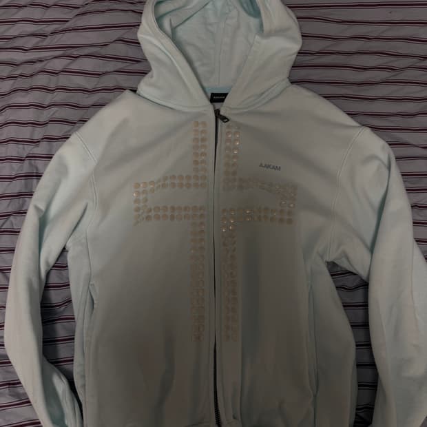 Aakam 아캄 cross rhinestone 후드집업 Ice Blue 