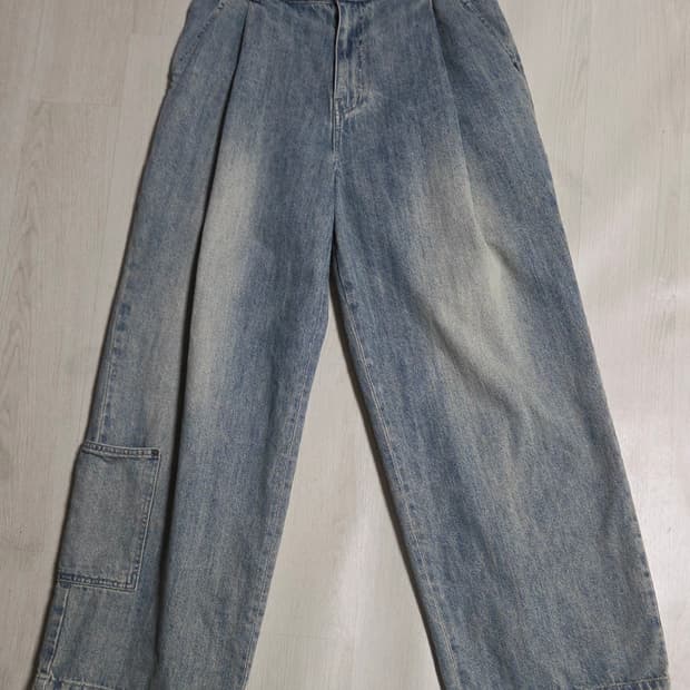 비긴202 원턱 와이드 카펜터 데님 팬츠