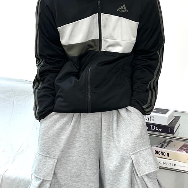 아디다스 00s 브라운 카키 트랙탑 져지 L