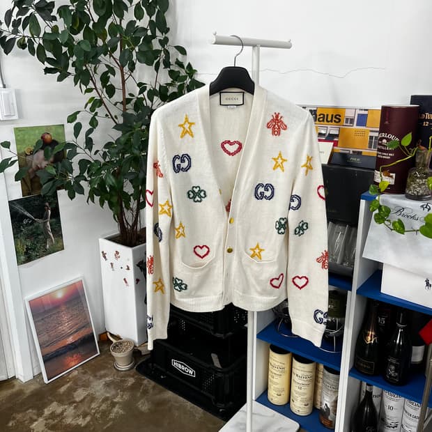 구찌 자카드 심볼 가디건 M
