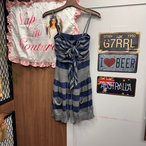 Striped cotton romper