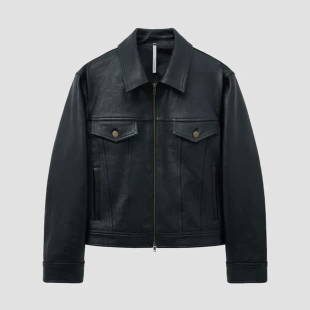 노이어 엔틱 카우 레더 트러커 자켓 (블랙) 52사이즈