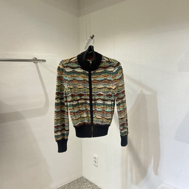 미쏘니 패턴 니트 집업