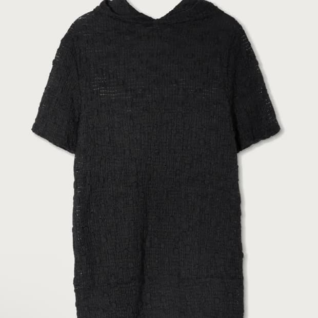 페스토 도트 후드 반팔티