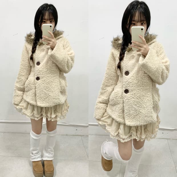 [SENA PARMO] 라떼갸루 폭닥 퍼 후드