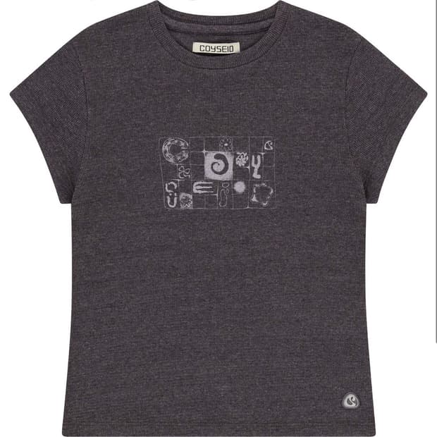 coyseio COY WAFFLE T-SHIRT PURPLE GREY