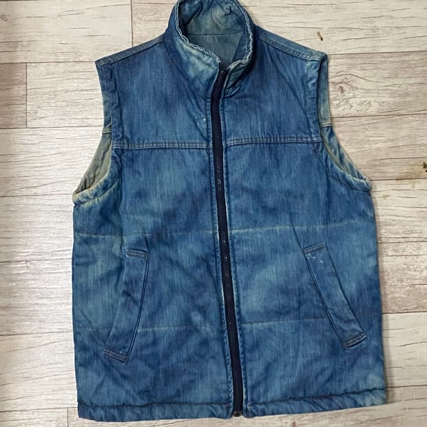 빈티지 청 조끼 사이즈 100 ~ 105
