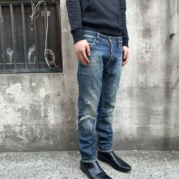 디스퀘어드2 디스트로이드 워싱 데님 팬츠
