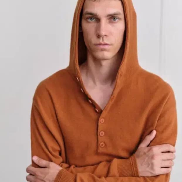 Colorcolour 버튼 니트 후드