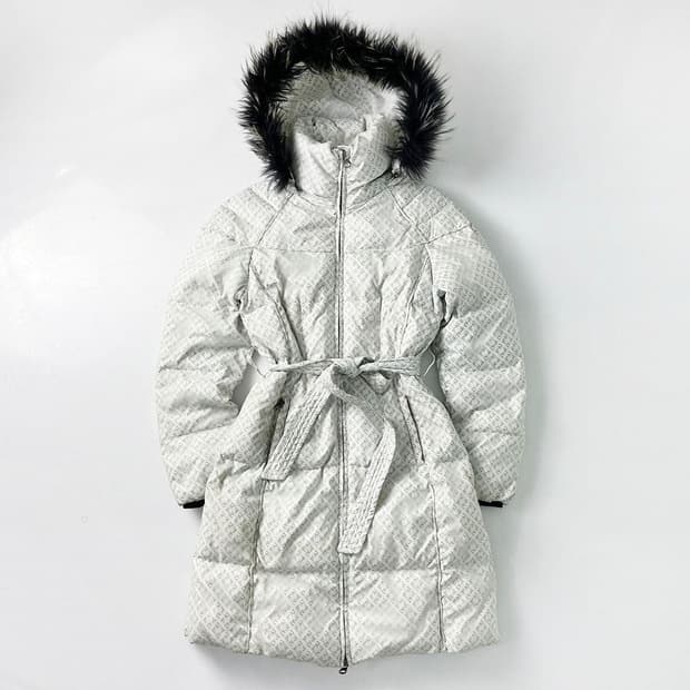 아르마니 진 쉘 패턴 롱 패딩 PR1579