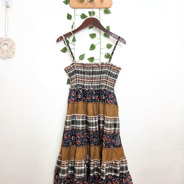 겨울 패치워크 끈원피스