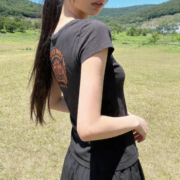 할리데이비슨 로고 그래픽 티셔츠