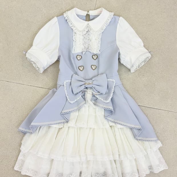 리즈리사 하늘 하트리본 원피스