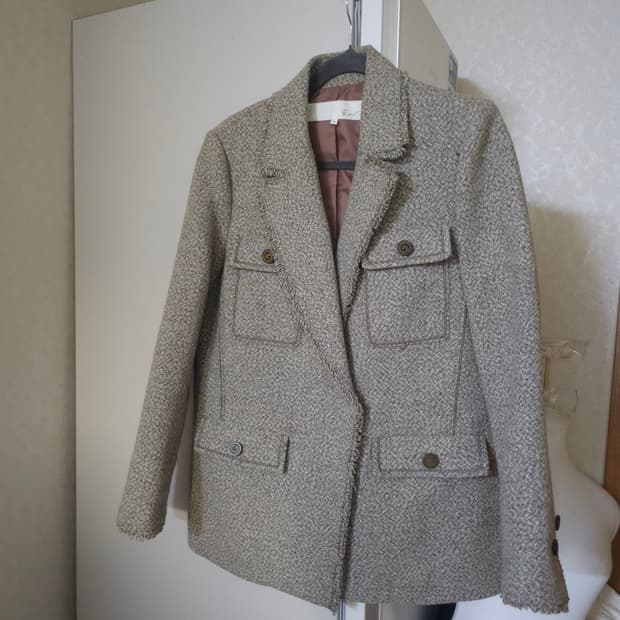 지컷 트위드 울자켓