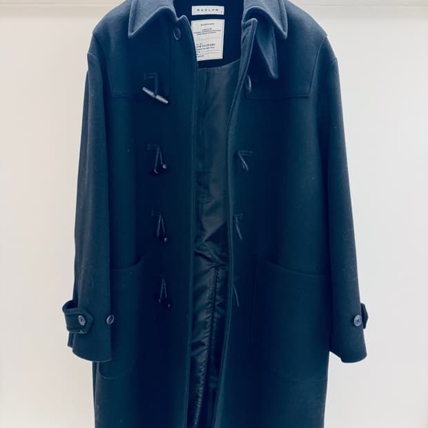 비슬로우 오버사이즈 더플코트 블랙 M