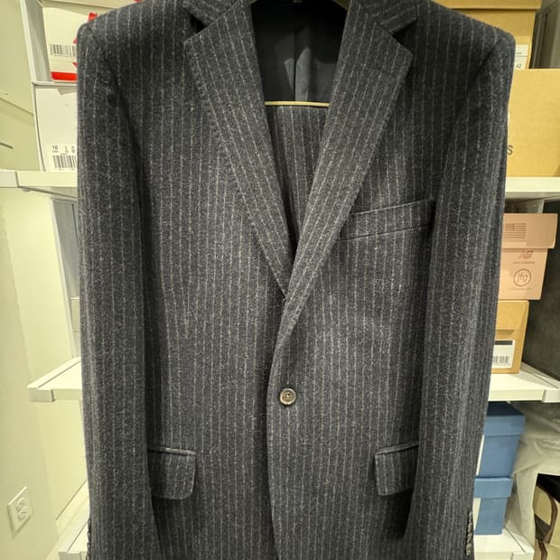 [40R/33-30] 영국제 원단 스트라이츠 울 수트 네이비