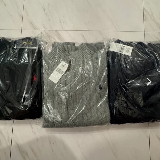 [새상품/정품]🔥폴로 랄프로렌 꽈배기 반집업 니트 남녀공용 3가지컬러
