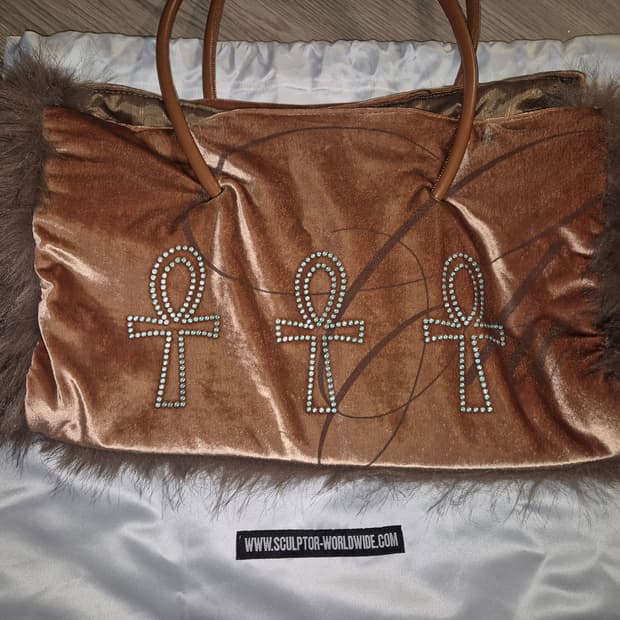 Sculptor Slouch Velvet Bag Burnt Orange