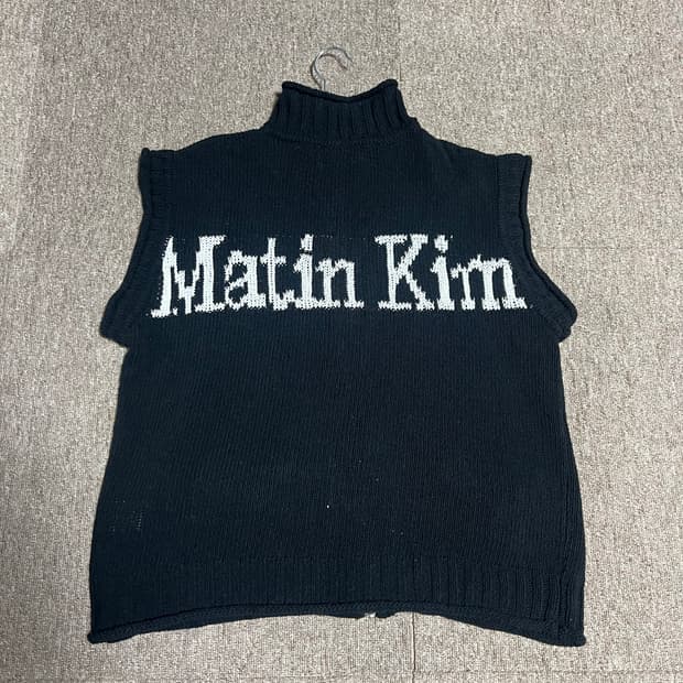 마뗑킴 니트 베스트 블랙 L