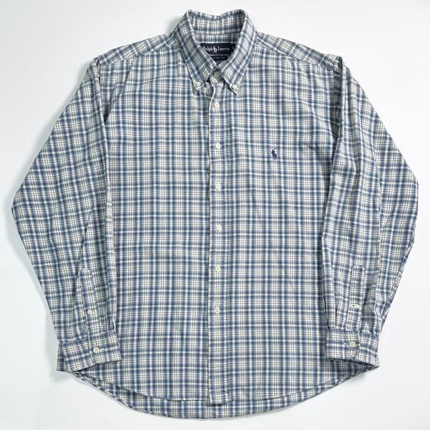 00s 폴로 블루 체크 셔츠