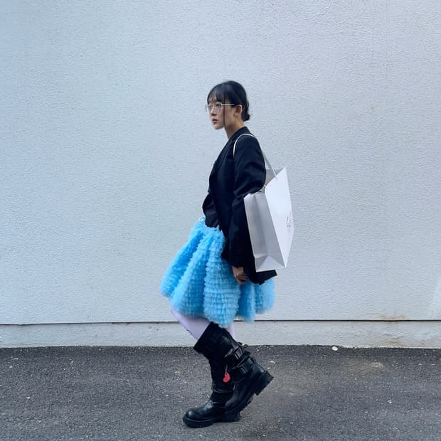 Sky tulle fairy bubble skirt