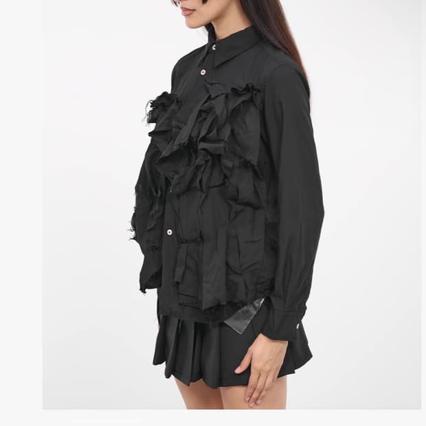꼼데가르송 러플 블라우스