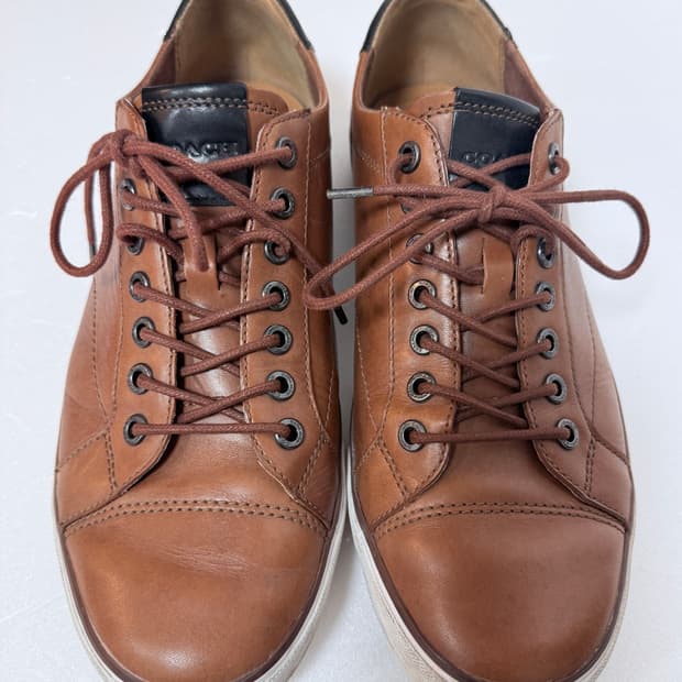 코치 COACH 가죽 스니커즈 브라운 280