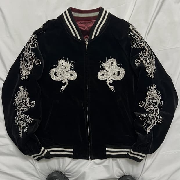 호시히메 벨벳 리버시블 스카쟌 자켓